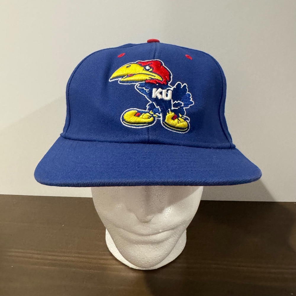Vintage '47 Brand Cap Kansas Jayhawks College Vault Snapback Logo Hat OSFM